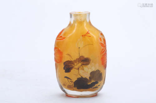 Chinese glass snuff bottle with inside painting.