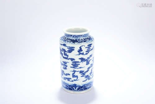 Chinese blue and white porcelain vase, Qianlong mark.