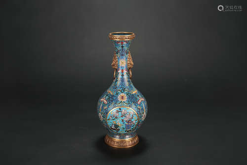 Chinese cloisonne vase, Qianlong mark.