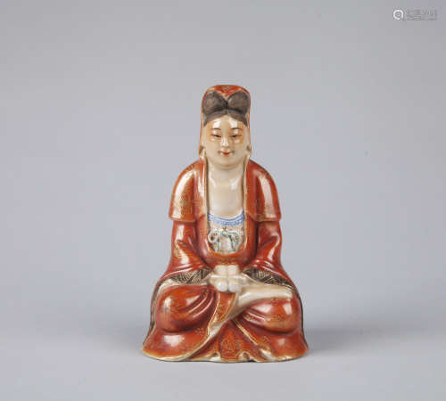 Chinese famille rose porcelain figure of Quanyin.