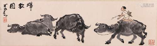 Chinese ink painting on paper, attributed to Li Ke Ran.