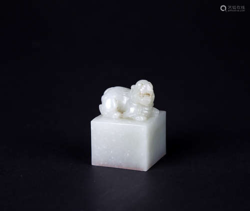 Chinese white jade seal.