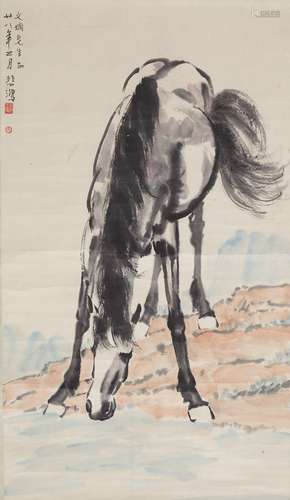 Horse, Chinese water color and ink painting on paper