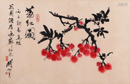 Chinese water color painting on paper, attributed to