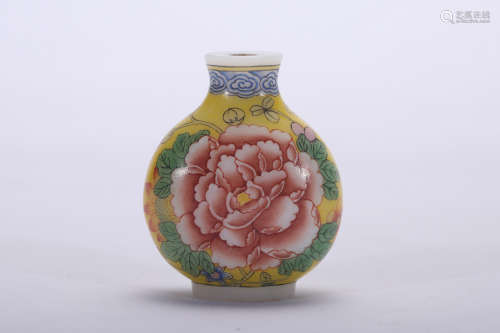 Chinese enameled glass snuff bottle.