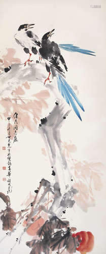 田世光（1916-1999）《花鸟》