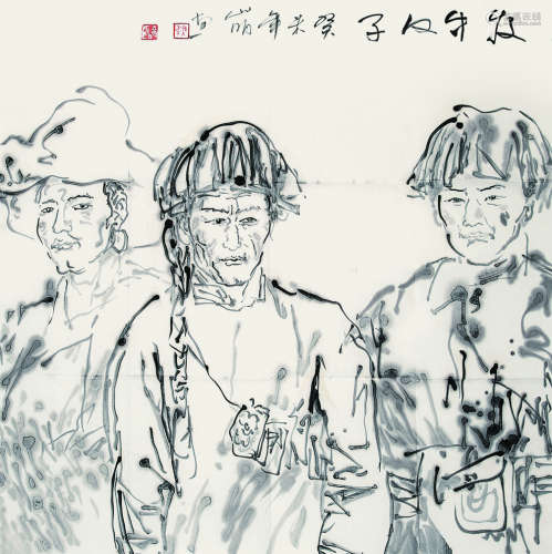 吴明山（1941-）《牧牛汉子》