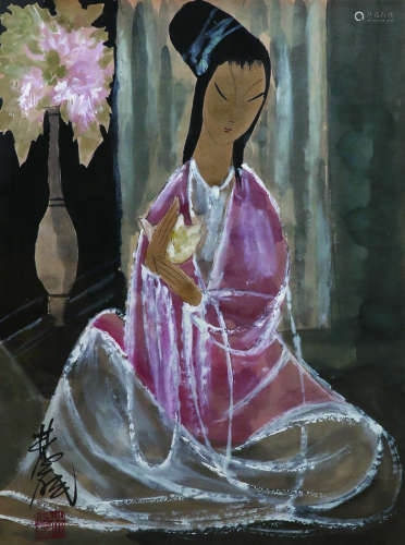 林风眠（1900-1991）《侍女》