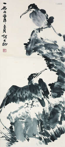 张大壮（1903-1980）《双鹰图》