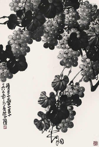 苏葆桢（1916-1990）《葡萄（墨）》