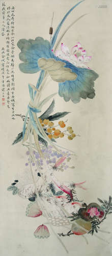 金城（1878-1926）《花鸟》