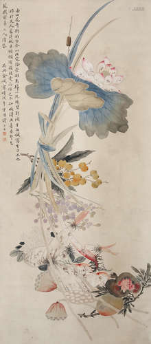 金城（1878-1926）《花鸟》