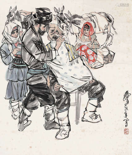 黄胄（1925-1997）《新疆风情》