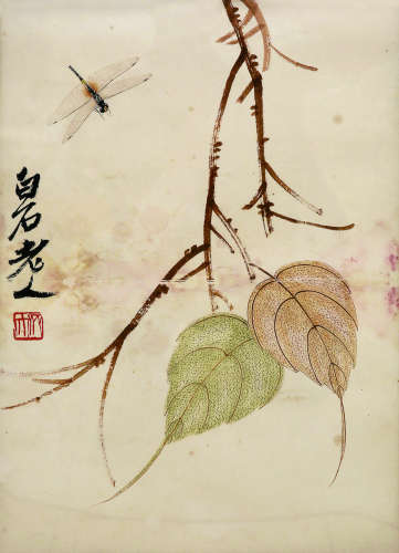 齐白石（1864-1957）《贝叶虫草》