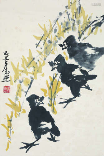 卢光照（1914-2001）《花鸟》