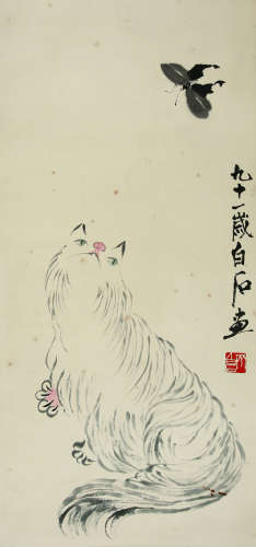 齐白石（1864-1957）《猫趣图》