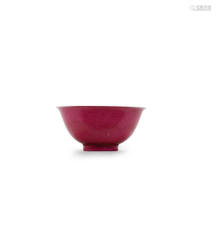 Yongzheng four-character mark and of the period A very rare Imperial ruby-enamelled tea bowl