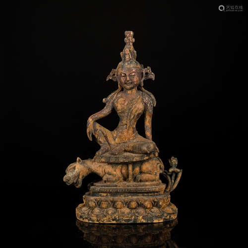 Song Or Later Antique Wood Kuanyin Sculpture