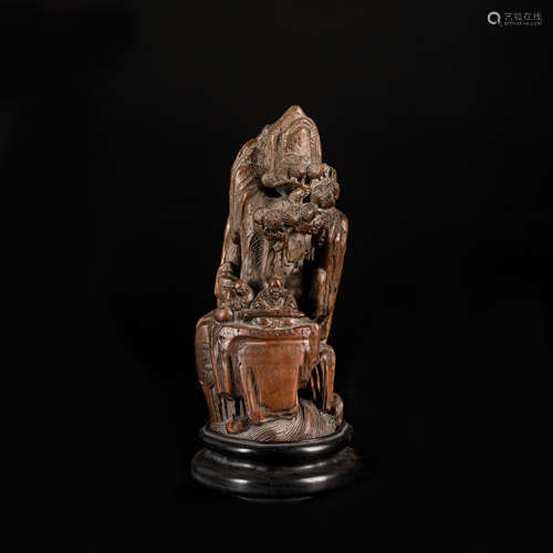 19th Antique Bamboo Carved Statue