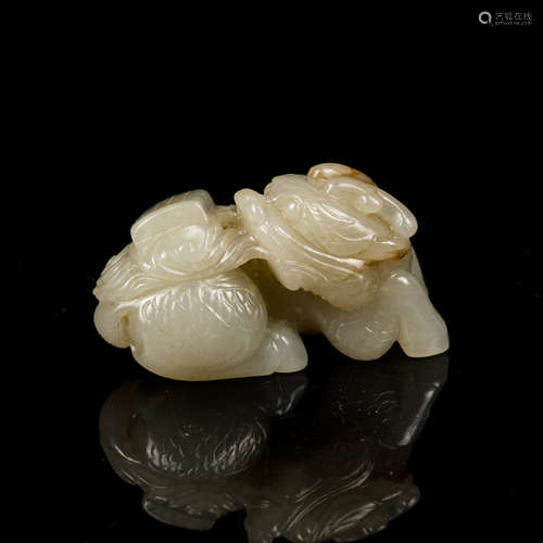 Ming Antique Pale Celadon Mythical Beast