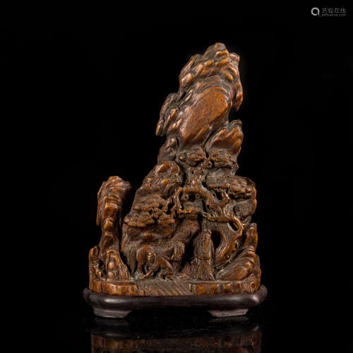 19th Antique Agarwood Carved Statue