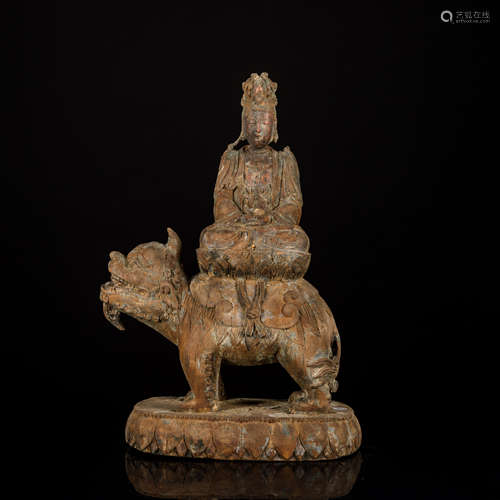 Song Or Later Antique Wood Kuanyin Sculpture