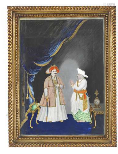 Indian painter, c. 1810: A portrait of Maharaja Sarabhoji of Tanjore. Visible size 60×44 cm.