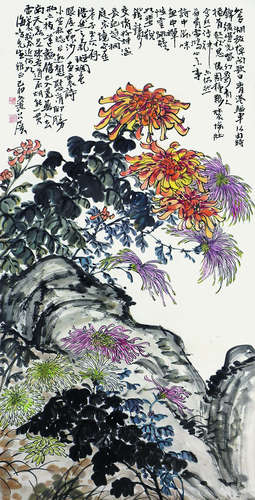 谢公展 花卉 立轴 纸本