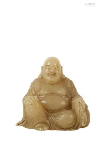 CARVED SOAPSTONE LAUGHING BUDDHA, QING DYNASTY, 18TH CENTURY