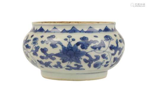 BLUE AND WHITE CENSER, MING DYNASTY, 17TH CENTURY