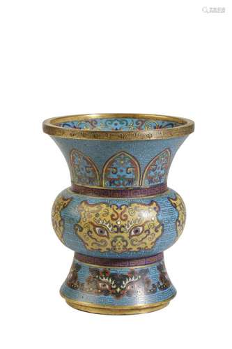 CLOISONNE GU-FORM VASE, QIANLONG FOUR CHARACTER MARK BUT LATER