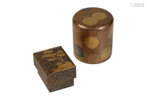 SMALL CYLINDRICAL JAPANESE LACQUER BOX, MEIJI PERIOD