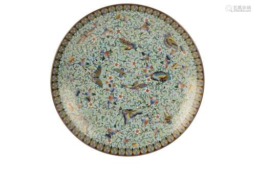 FINE CLOISONNE ENAMEL CHARGER, QING DYNASTY, 19TH CENTURY