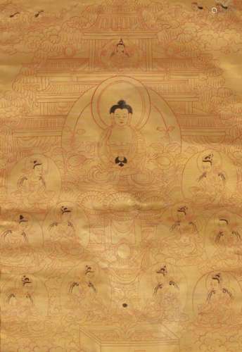 THANGKA WITH SHAKYAMUNI, TIBET, LATE 19TH / EARLY 20TH CENTURY