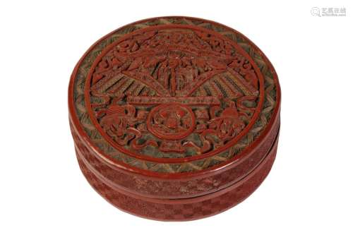 CINNABAR LACQUER BOX AND COVER, QING DYNASTY, 18TH / 19TH CENTURY
