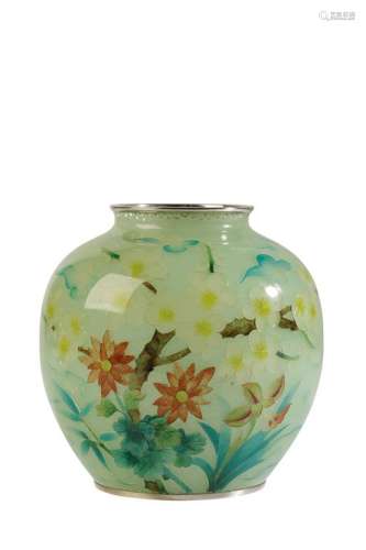 JAPANESE PLIQUE-A-JOUR OVOID VASE