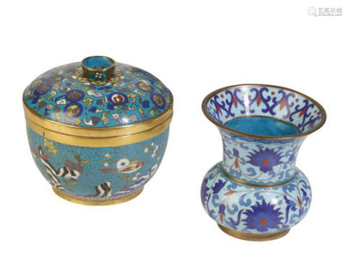 CLOISONNE BOWL AND COVER, QING DYNASTY, 19TH CENTURY