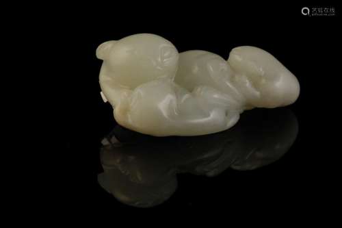FINE SMALL WHITE JADE GROUP, QING DYNASTY