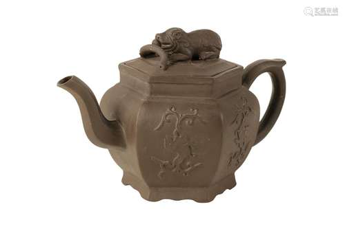 YIXING HEXAGONAL TEAPOT AND COVER, KANGXI PERIOD