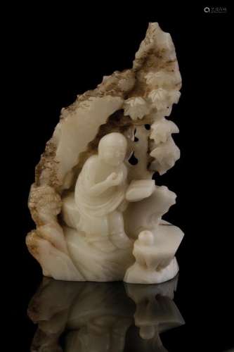 WHITE AND RUSSET JADE GROUP, QING DYNASTY, 19TH CENTURY