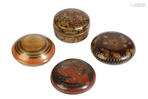 SMALL JAPANESE LACQUER CIRCULAR BOX, MEIJI PERIOD