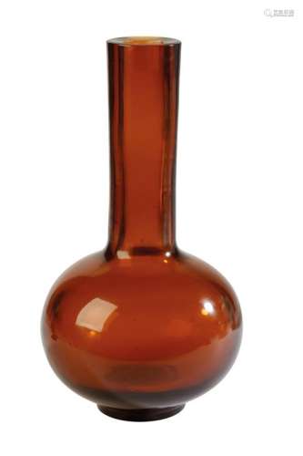 PEKING AMBER GLASS BOTTLE VASE