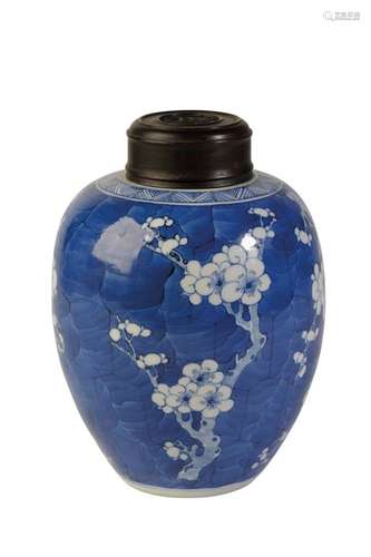 SMALL BLUE AND WHITE GINGER JAR, QING DYNASTY, 19TH CENTURY