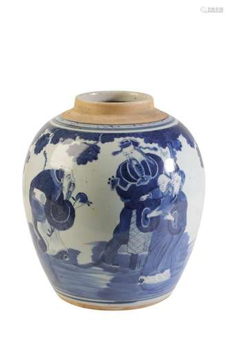 BLUE AND WHITE GINGER JAR, QING DYNASTY, 19TH CENTURY