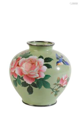 JAPANESE CLOISONNE OVOID VASE, MEIJI PERIOD