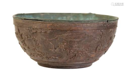 FINE CARVED COCONUT BOWL, KANGXI PERIOD