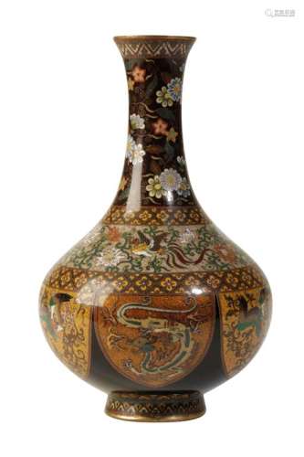 JAPANESE CLOISONNE VASE, MEIJI PERIOD