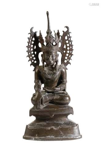 SEATED BRONZE BUDDHA, BURMA, SHAN STATES, 18TH CENTURY