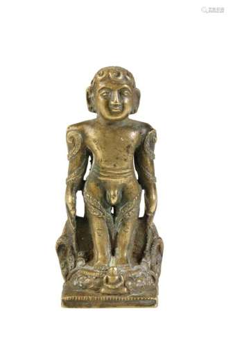 STANDING BRONZE FIGURE OF JAIN, INDIA, 18TH CENTURY