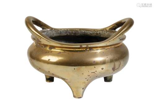 GILT BRONZE TRIPOD CENSER, QING DYNASTY